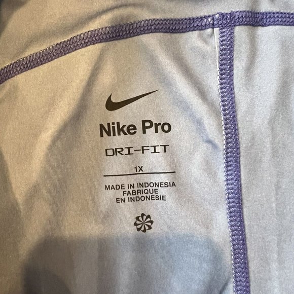 Nike Pro Tight Pants 1X Purple Women Dri-Fit Athletic Mid Rise - Picture 6 of 6